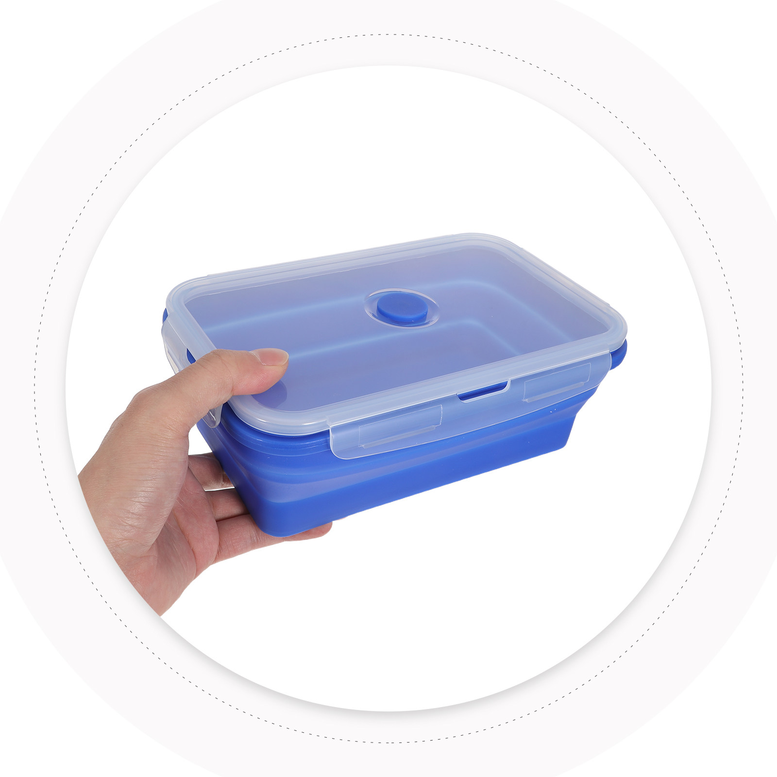 Food Storage Silicone - 4Pcs Foldable Silicone Lunch Box Collapsible