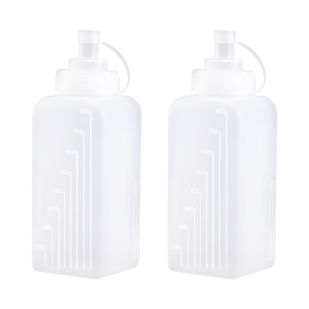 Salad Dressing Bottle - 2Pcs Plastic Squeeze Bottles Wide Mouth