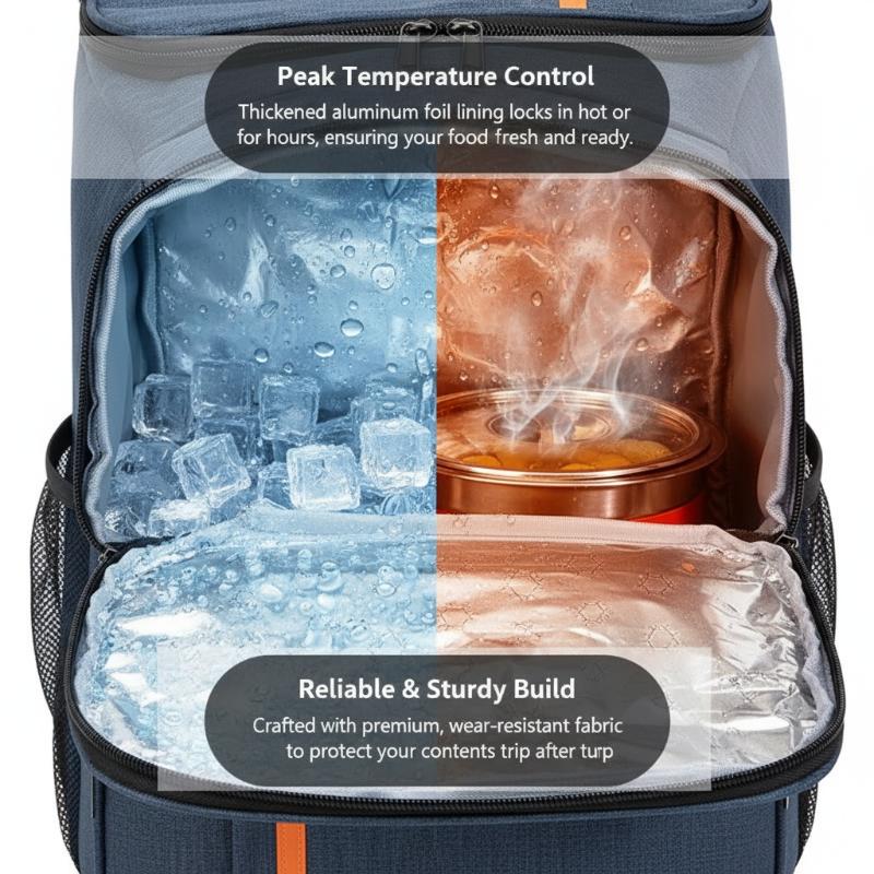 Food Storage Hiking - Insulated Cooler Backpack Large Capacity Leakproof