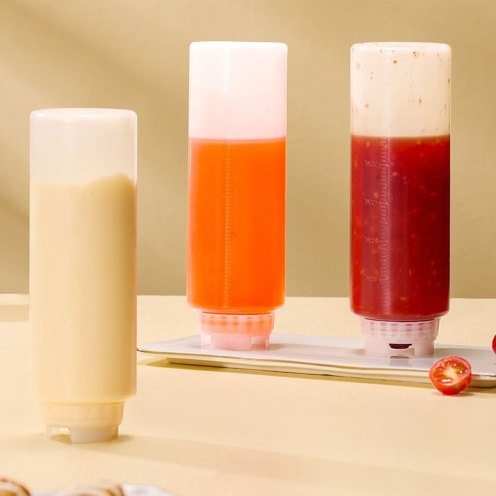 Salad Dressing Bottle - New 360/700/1000ml Squeeze Sauce Bottle Plastic