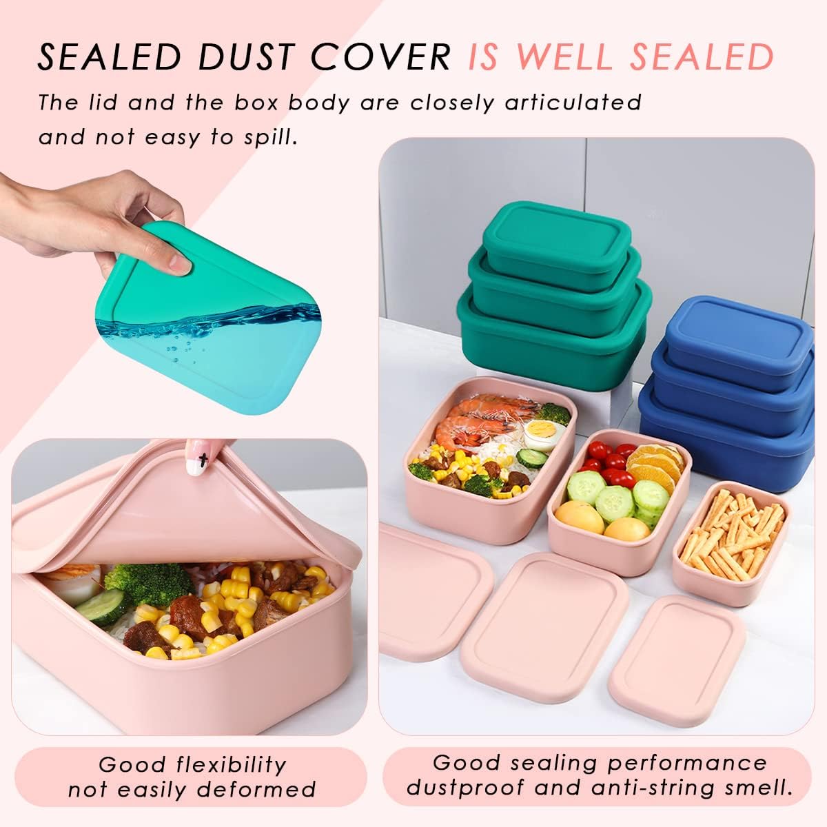 Silicone Bento Boxes Lunch Con - огляд і ціна Food Storage Tupperware