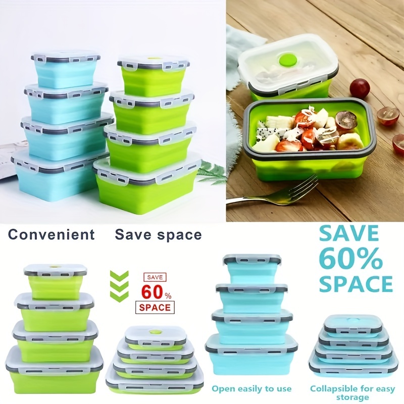 1/4pcs Collapsible Silicone Fo - огляд і ціна Food Storage Tupperware